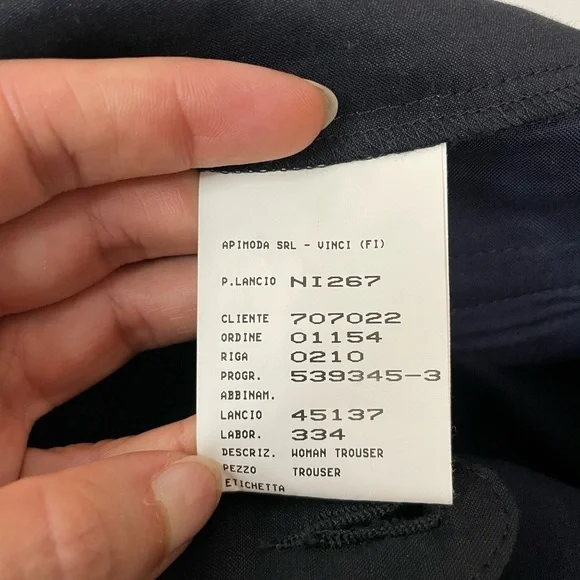 Emporio Armani Navy Trouser Pants With Black Ribbon Stripes Size US 6 FR 38 - Picture 7 of 11